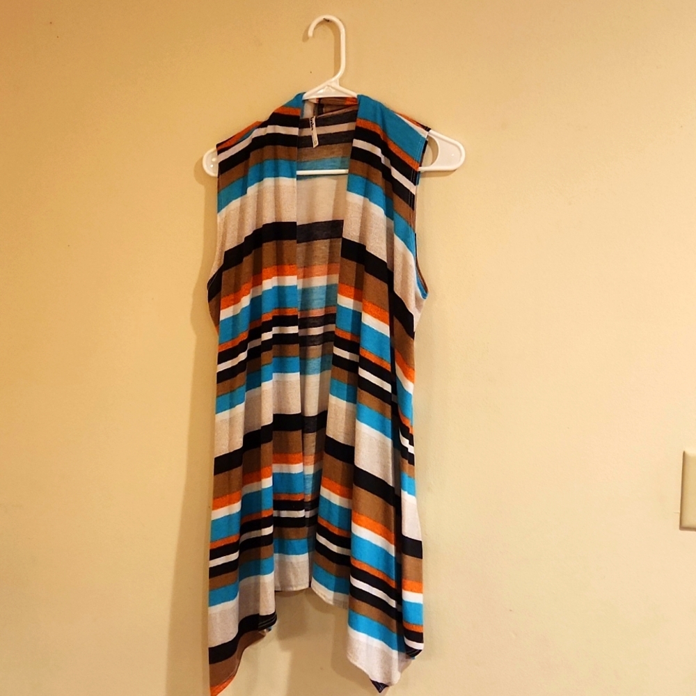 Lightweight open front sweater vest